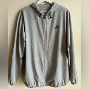 Adidas Men's L Light Gray Golf Windbreaker